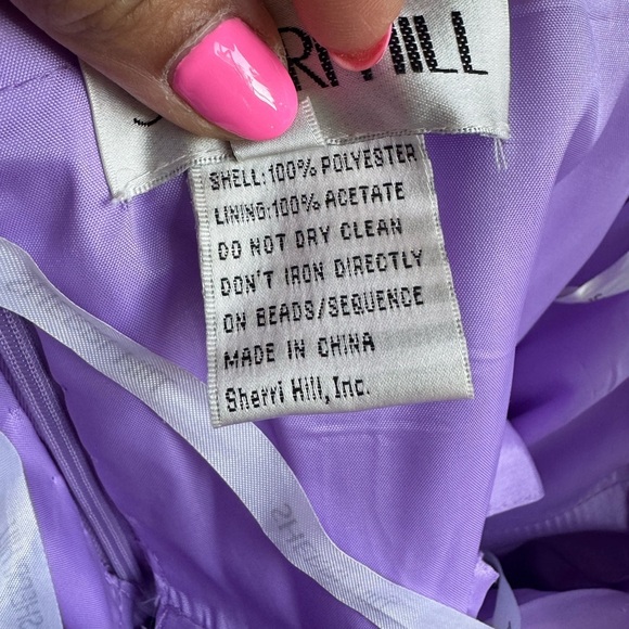 Sherri Hill Beaded Strapless Gown – Lavender Ruffle High-Low Prom/Pageant Dress - Picture 10 of 10